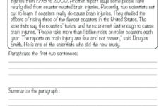 Free Printable Summarizing Worksheets 4Th Grade Free Printable