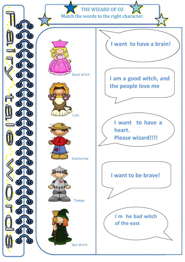 The Wizard Of Oz Worksheets Printable