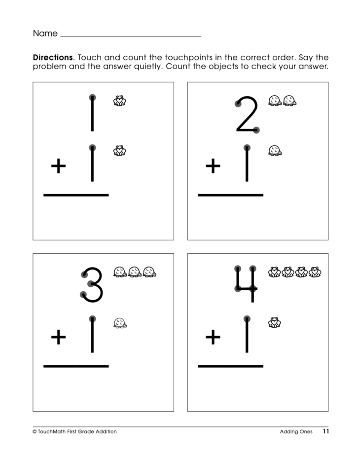 Touch Math Worksheets Free Printable