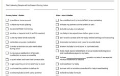 Sample Birth Plan Template