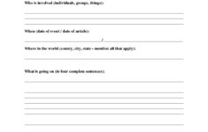 Free Current Events Report Worksheet For Classroom Teachers Current