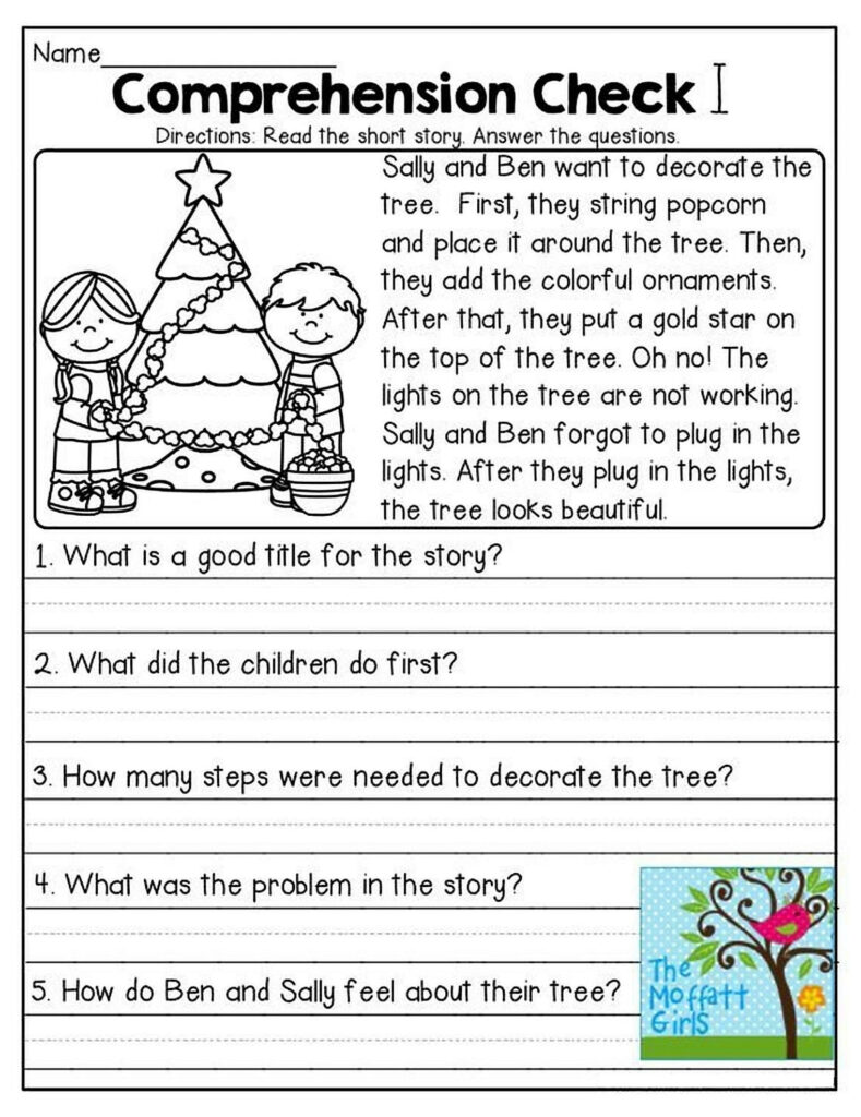 Worksheets Printable Reading Comprehension Worksheet Pdf | Ronald ...