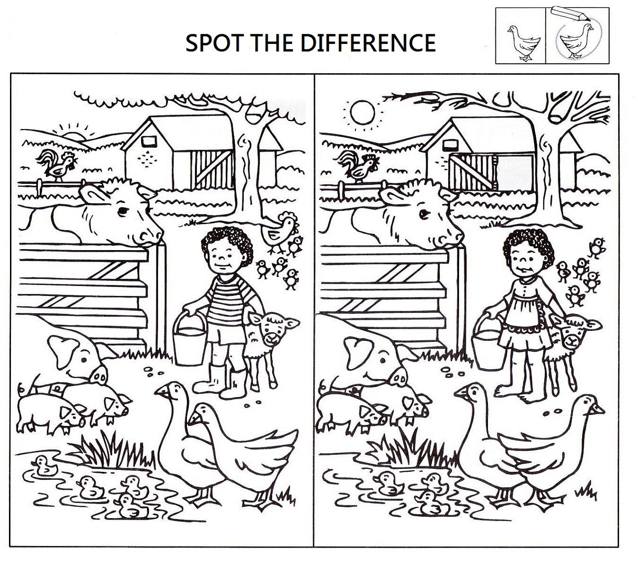 Spot The Differences Pre K Activities Kindergarten Worksheets 