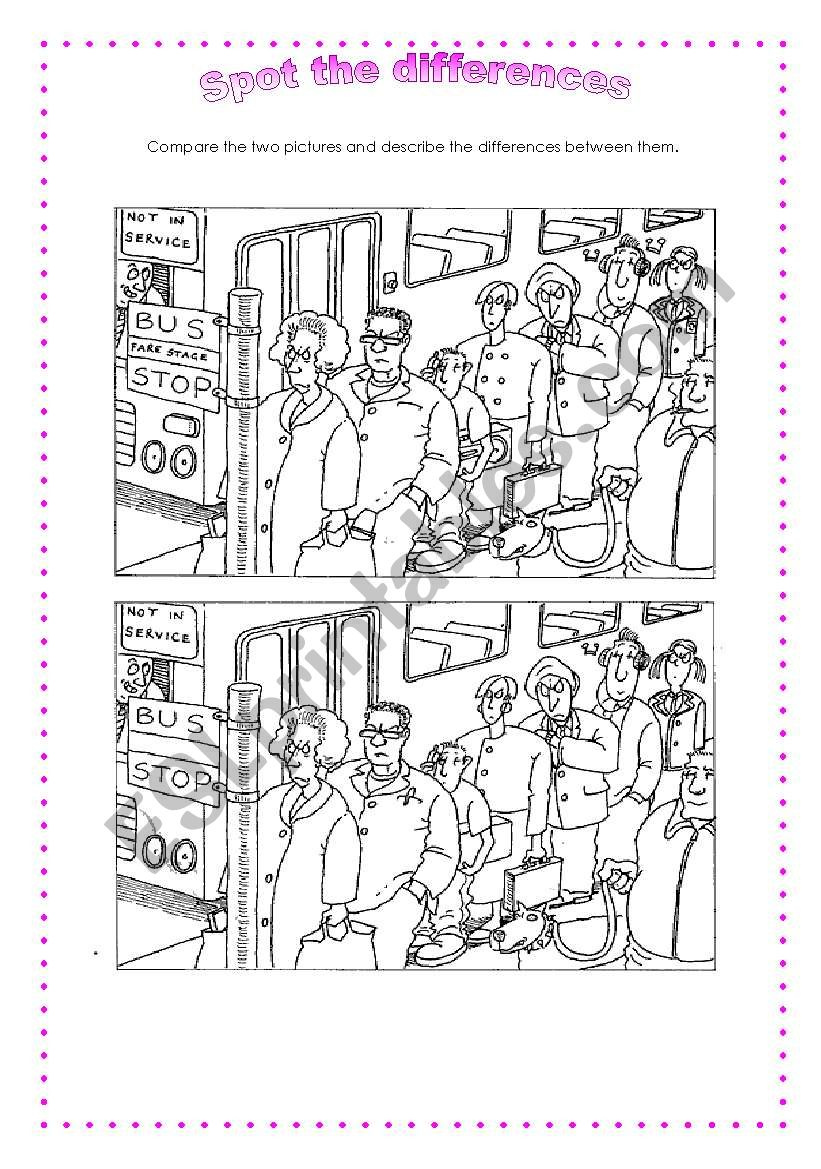 Spot The Difference ESL Worksheet By Navarrovizcaino