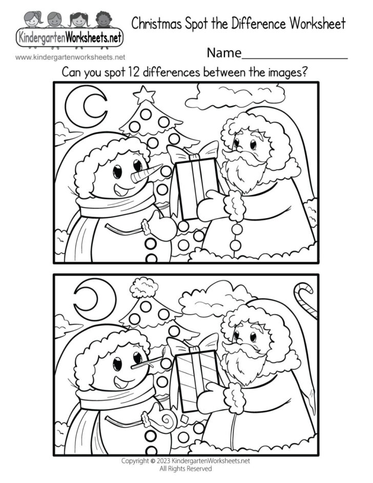 Worksheet Christmas Kindergarten