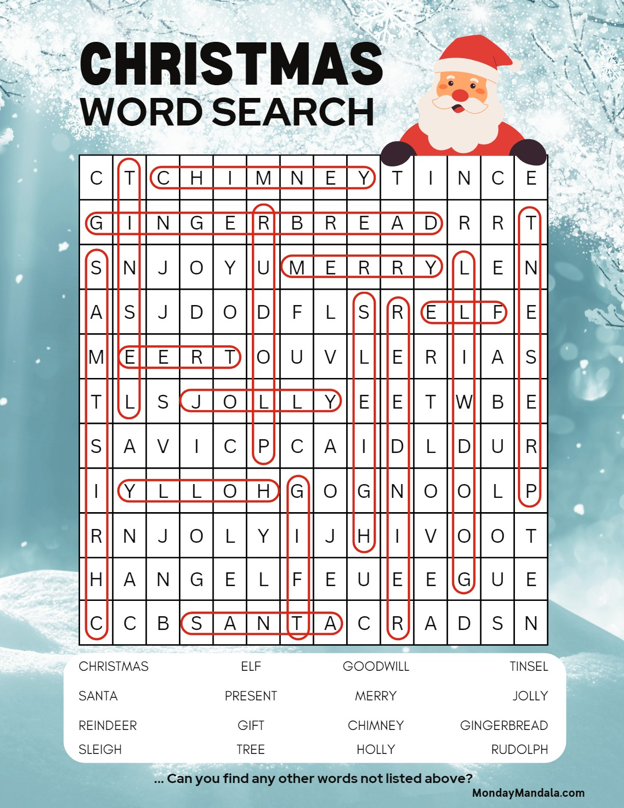 18 Christmas Word Searches (Free Pdf Printables) inside Hard Christmas Worksheets