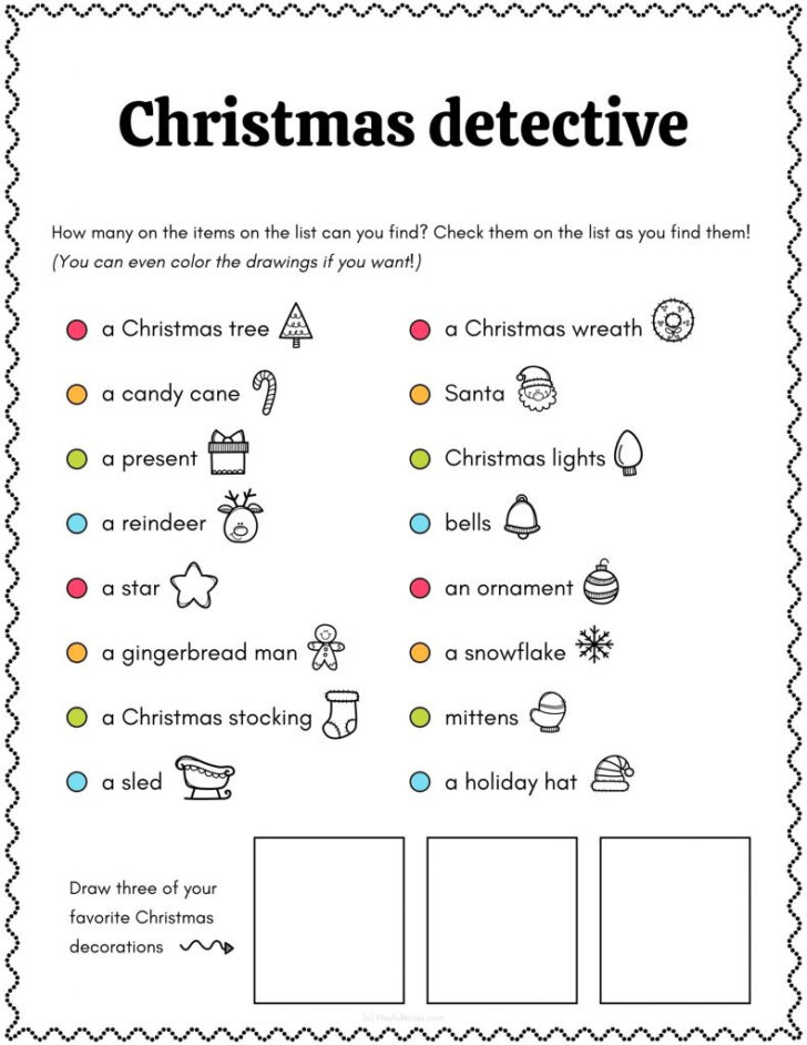 Fun Christmas Worksheets Printables