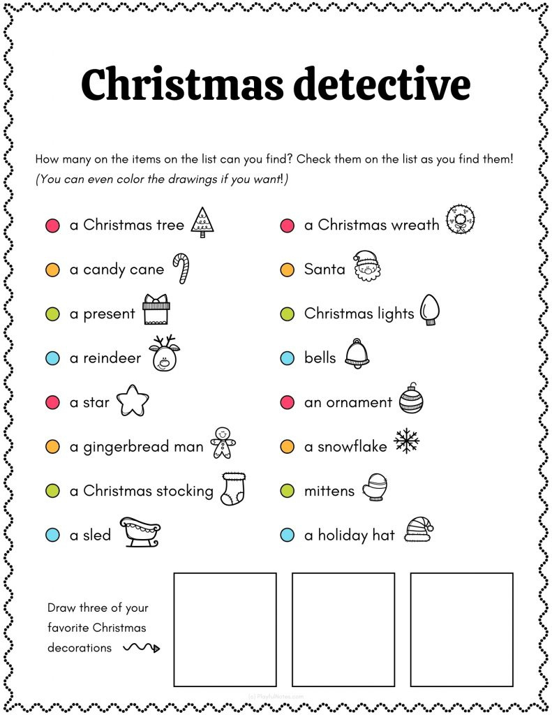 4 Printable Christmas Activities To Try With Your Kids – Playful Notes inside Fun Christmas Worksheets Printables