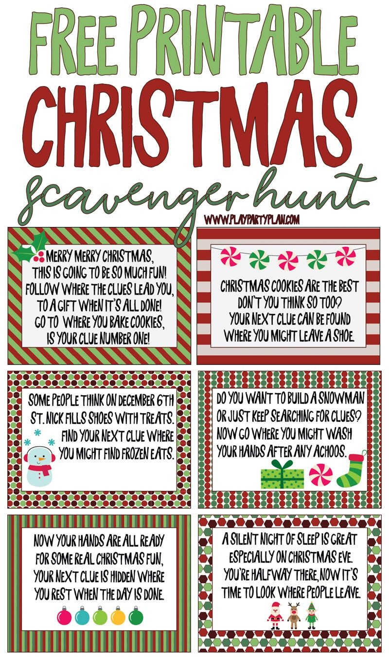 Best Ever Christmas Scavenger Hunt - Play Party Plan - Worksheets regarding Super Teacher Worksheets Christmas Scavenger Hunt