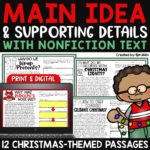 Christmas Activities For Main Idea And Supporting Details   A Love With Main Idea Christmas Worksheets