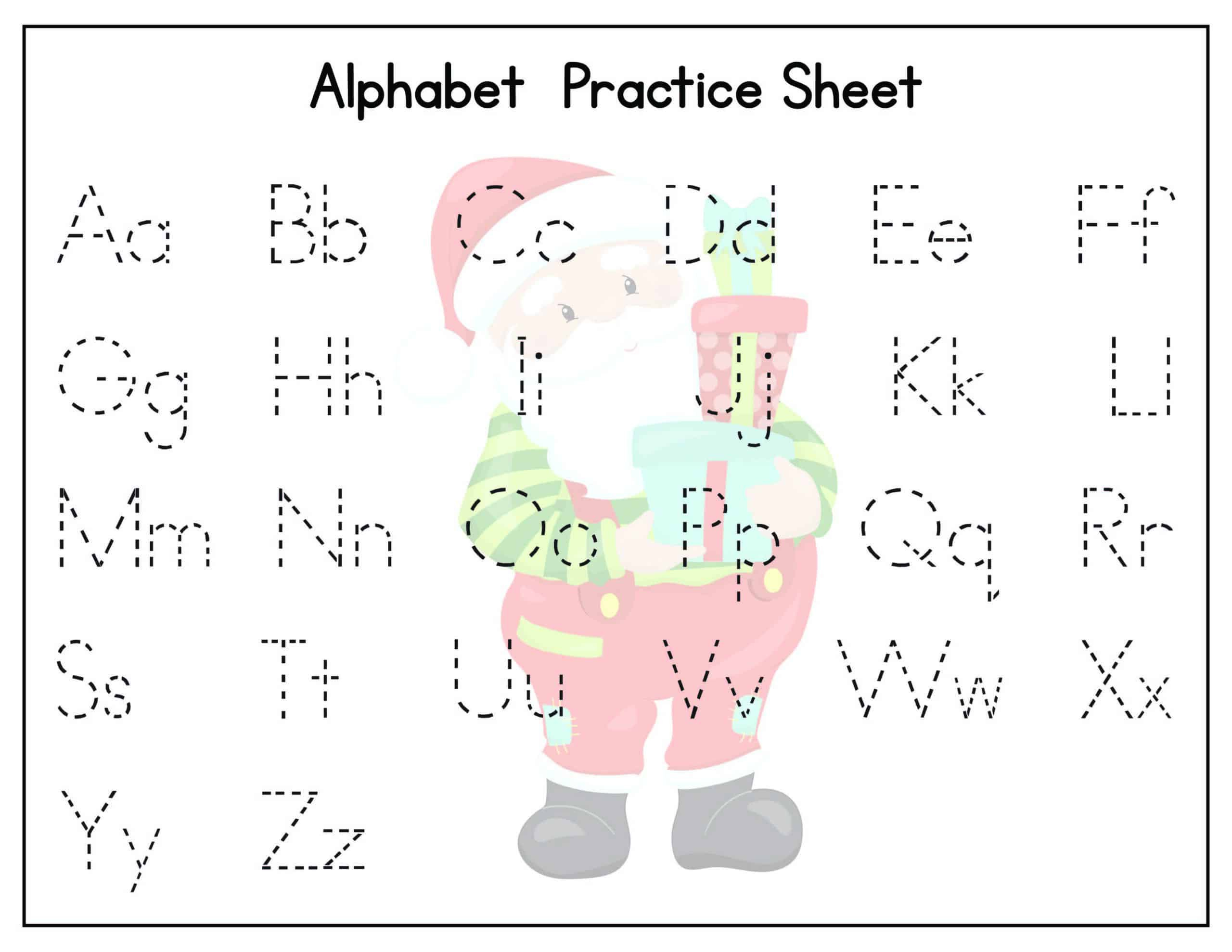 Christmas Alphabet Tracing Worksheets - Kids Activity Zone for Free Printable Christmas Alphabet Worksheets