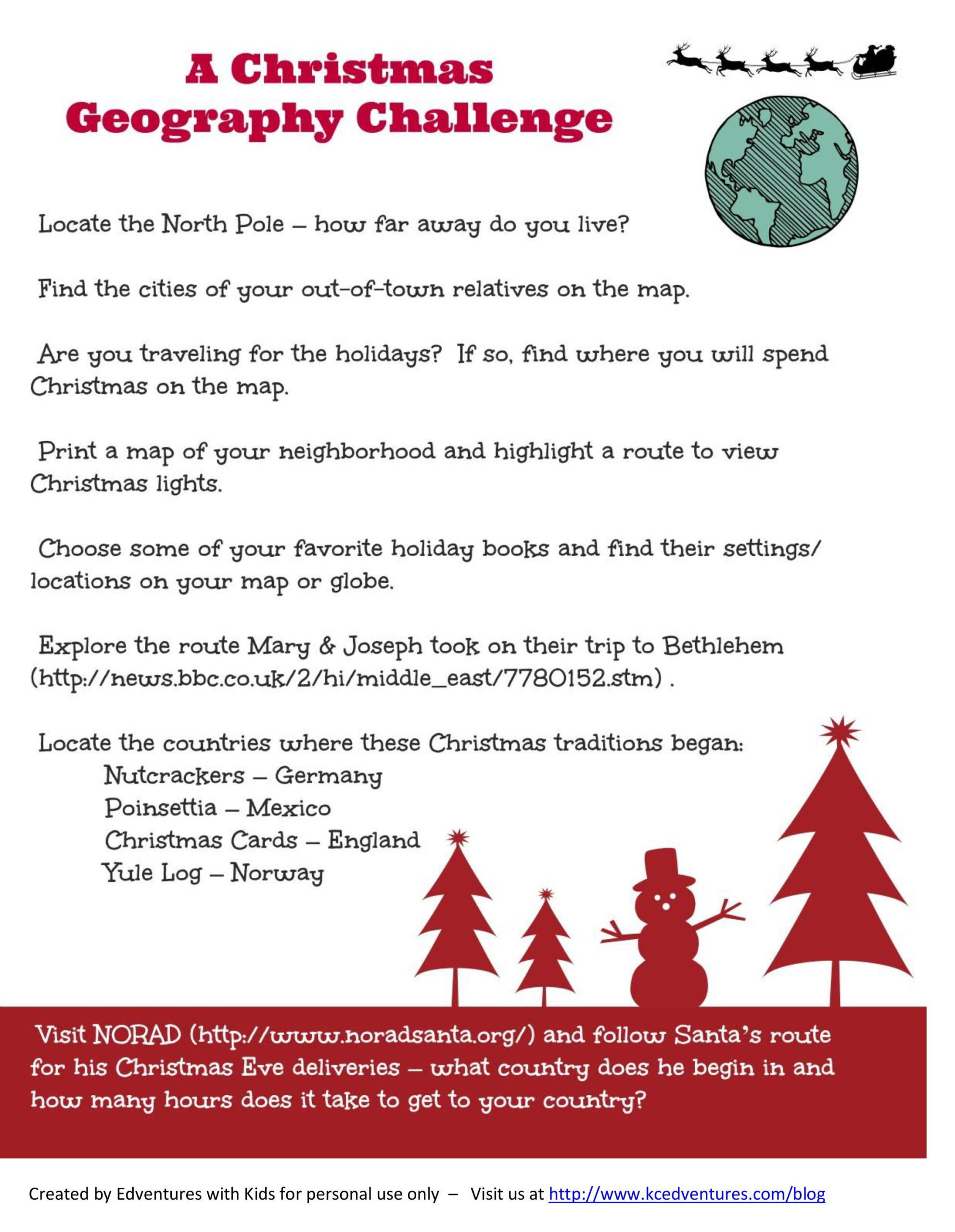 Christmas Around The World | Free Printable Map Activity inside Geography Christmas Worksheet