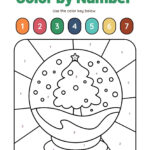 Christmas Colornumber Coloring Pages With Free Color By Number Christmas Worksheets