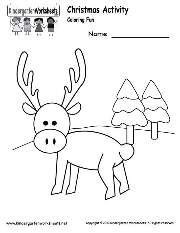 Kindergarten Christmas Coloring Worksheets