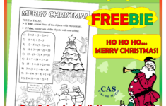 Christmas Colouring Page Freebie | Order Of Operations | Bodmas in Order Of Operations Christmas Worksheets