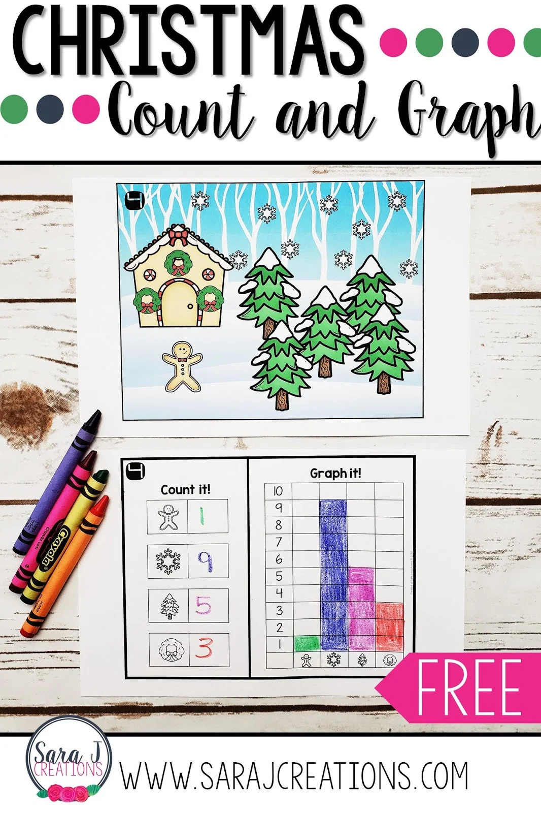 Christmas Count And Graph | Sara J Creations inside Free Christmas Graphing Worksheets