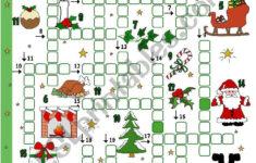 Christmas Crossword - Esl Worksheettecus throughout Worksheets Christmas Crossword