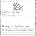 Christmas Cursive Handwriting Practice Throughout Handwriting Christmas Worksheet