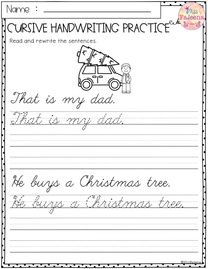 Handwriting Christmas Worksheet