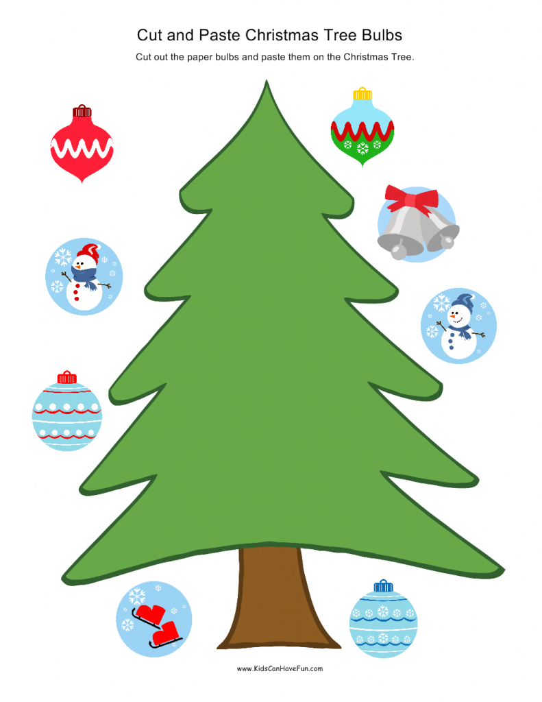 Christmas Cut And Paste, Holiday Worksheet Activities regarding Cut and Paste Christmas Tree Worksheet