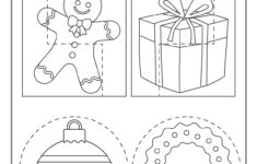Christmas Cutting Practice Coloring Pages For Kids! Kids inside Cutting Practice Worksheets Christmas