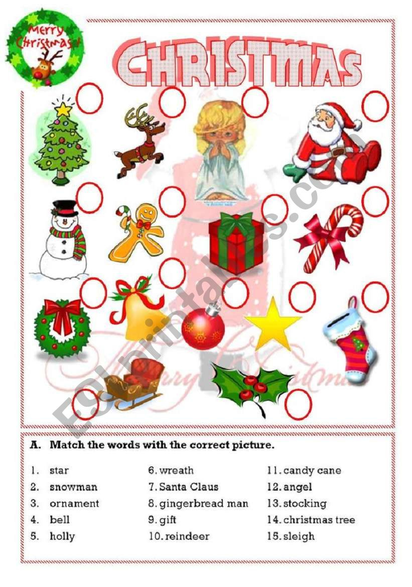 Christmas - Esl Worksheetisaserra throughout English Christmas Worksheets Free