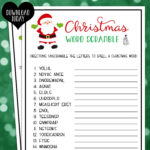 Christmas Estoy Words Unscramble Letter In Unscramble Christmas Words Worksheet