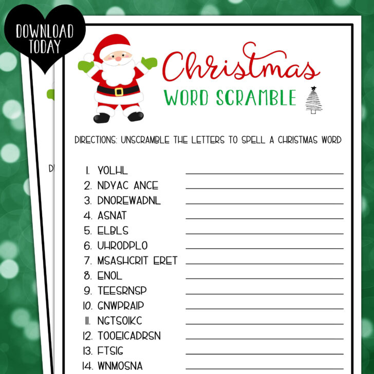 Unscramble Christmas Words Worksheet