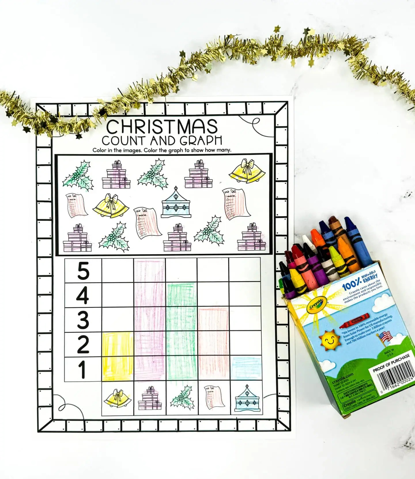 Christmas Graphing Worksheet | Count &amp;amp; Color (3 Free Printables) inside Father Christmas Graphing Worksheet