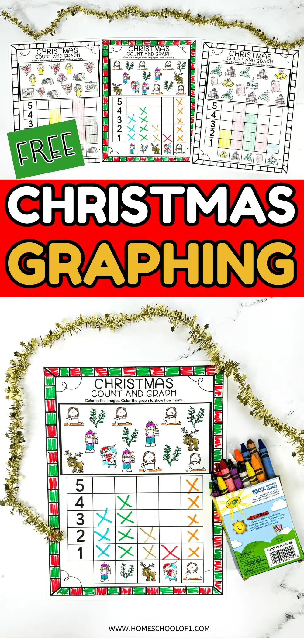 Christmas Graphing Worksheet | Count &amp;amp; Color (3 Free Printables) inside Father Christmas Graphing Worksheet