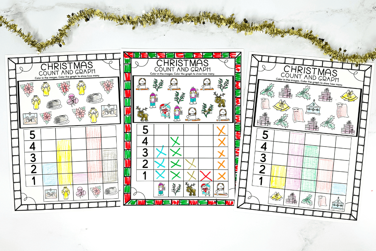 Christmas Graphing Worksheet | Count &amp;amp; Color (3 Free Printables) throughout Father Christmas Graphing Worksheet