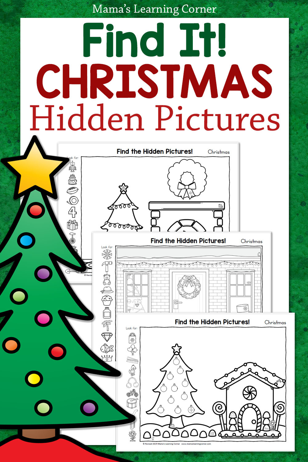 Christmas Hidden Pictures Worksheets - Mamas Learning Corner within Hidden Pictures Christmas Worksheets