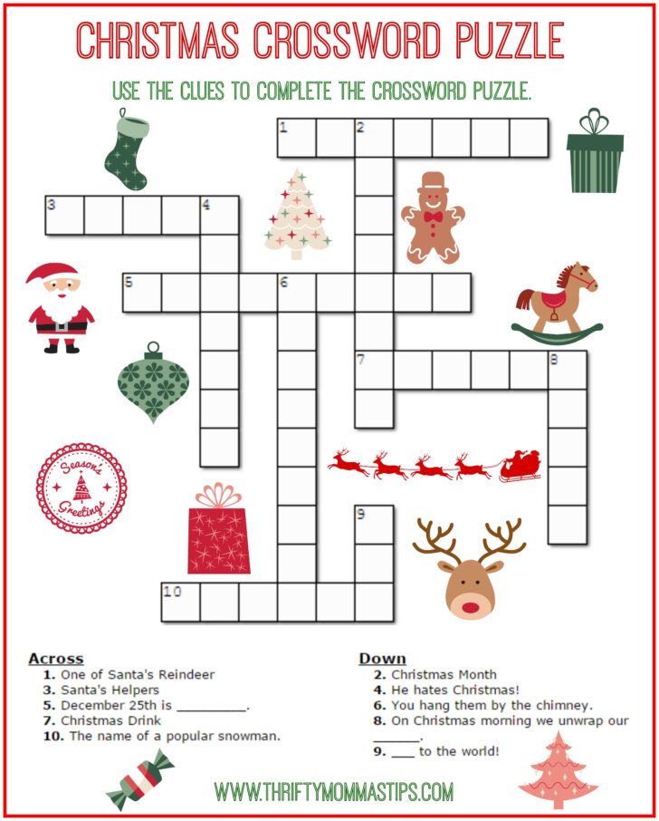 Free Christmas Puzzle Worksheets