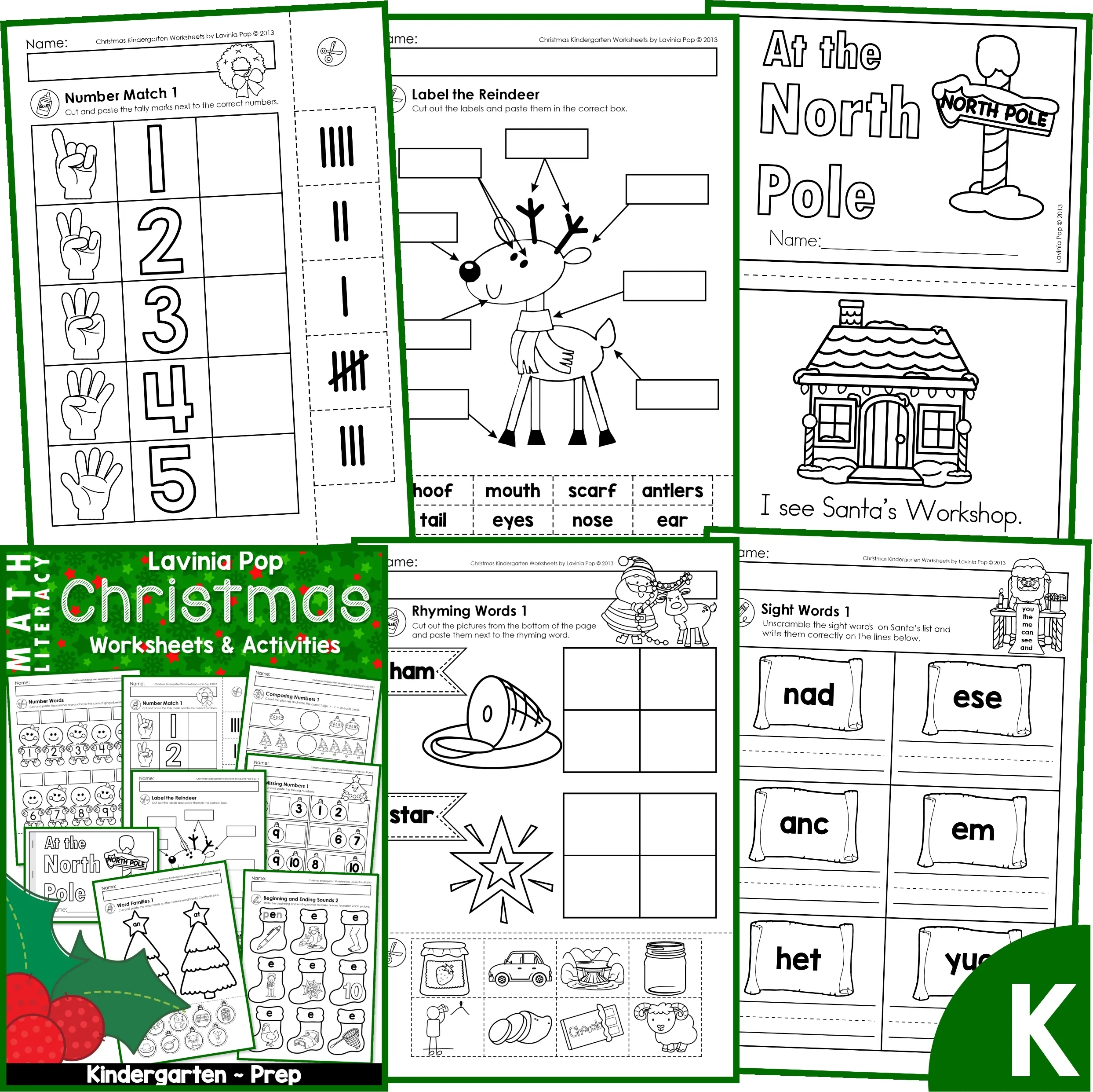 Christmas Kindergarten Worksheets And Activities No Prep regarding Literacy Christmas Worksheets