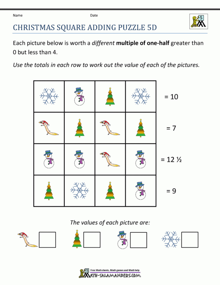 Multiplication and Division Christmas Worksheets