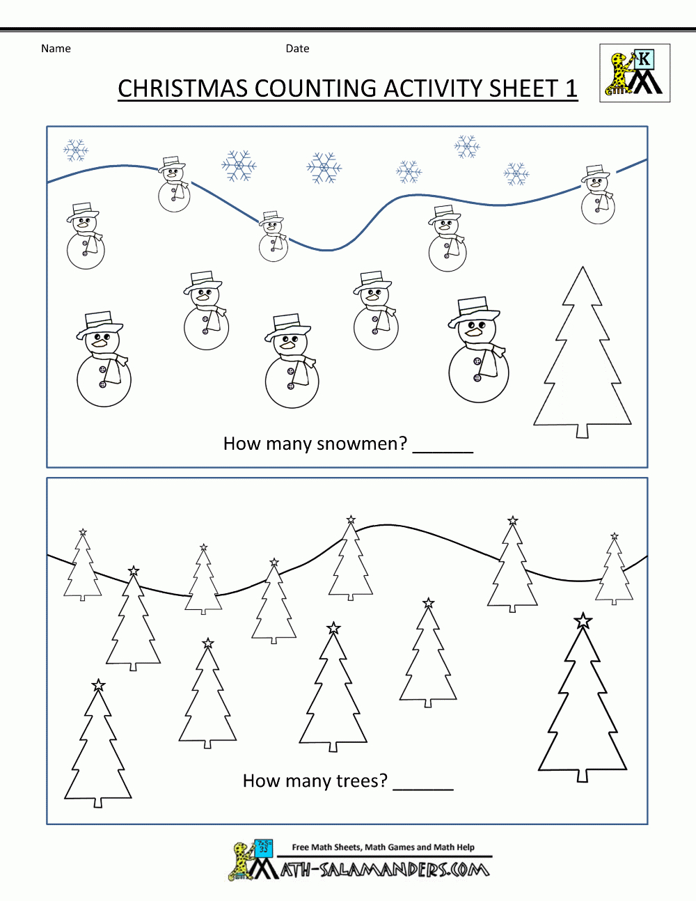 Christmas Math Activities with Easy Christmas Math Worksheets