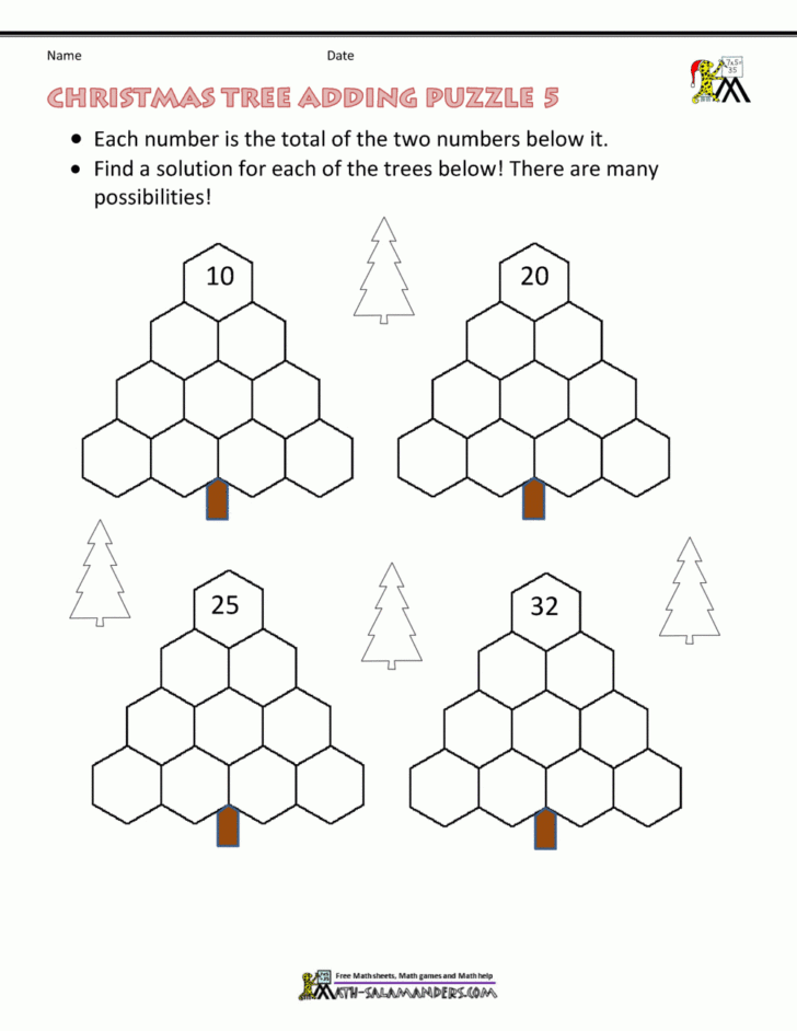 Free Christmas Math Worksheets 2nd Grade