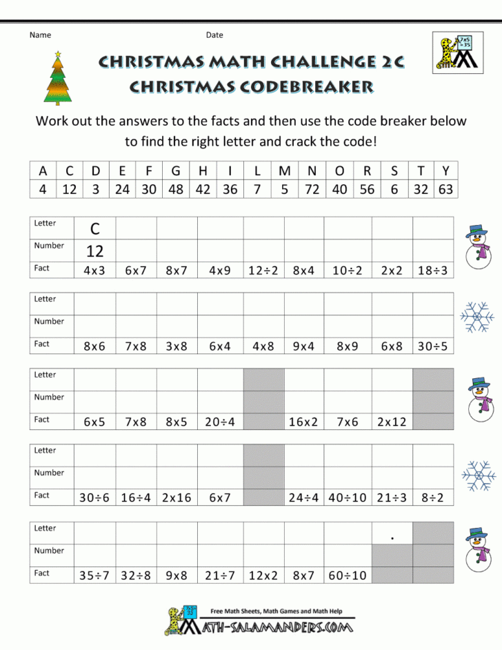 Subtraction Christmas Worksheets