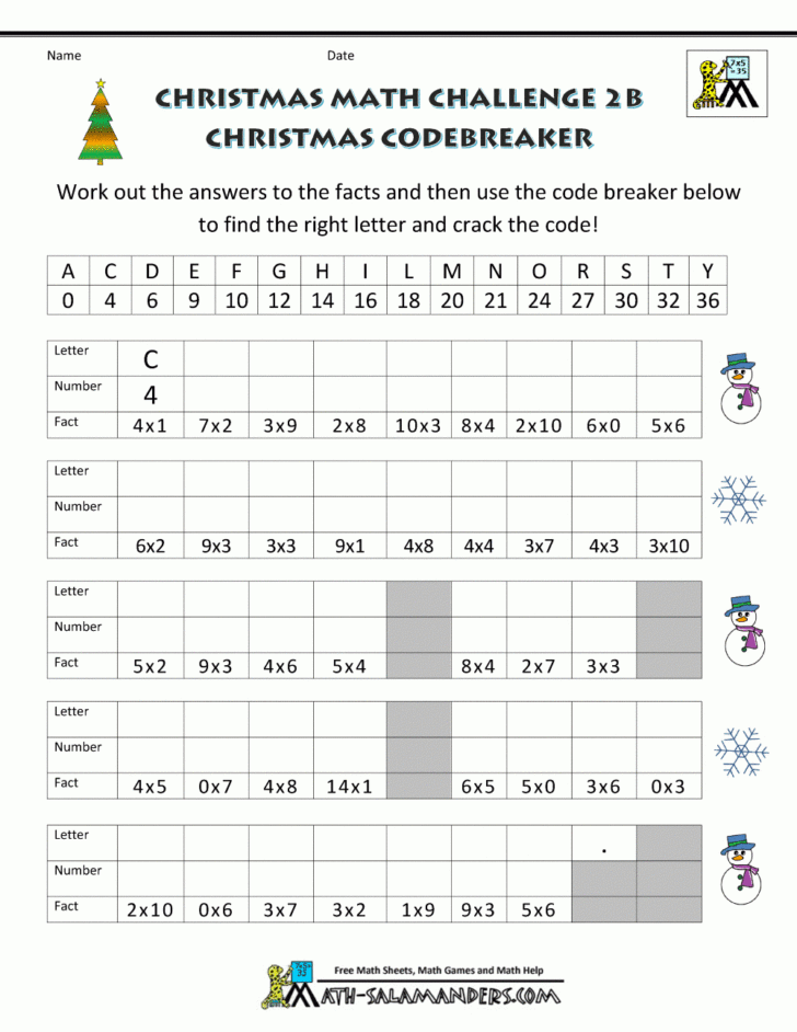 Free Christmas Maths Worksheets