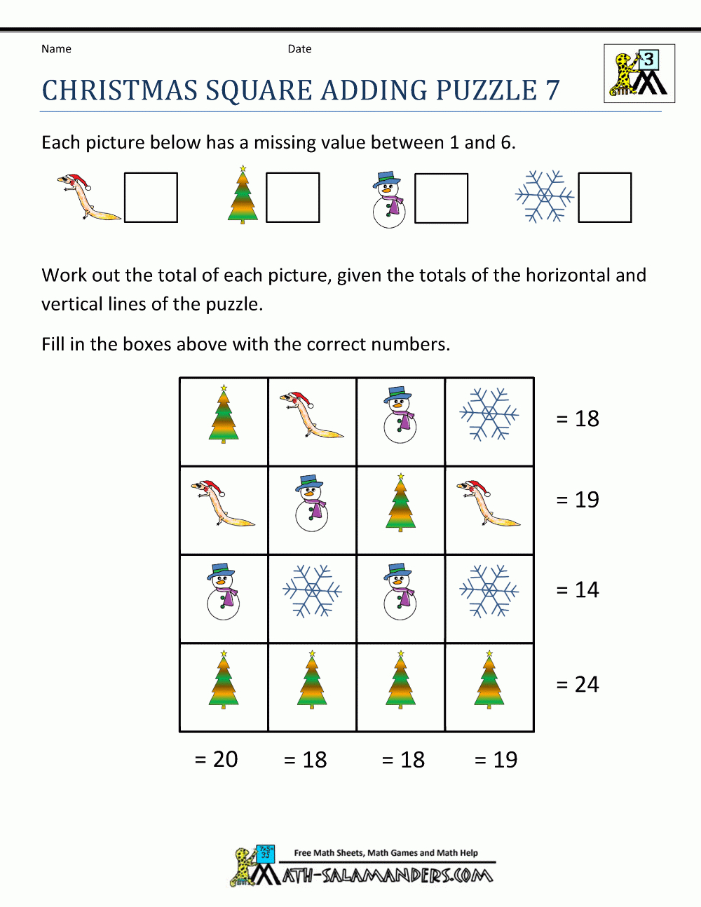 Christmas Math Worksheets within Place Value Christmas Worksheets