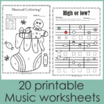 Christmas Music Worksheets {Lines Spaces, High Low} Within Printable Christmas Music Worksheets