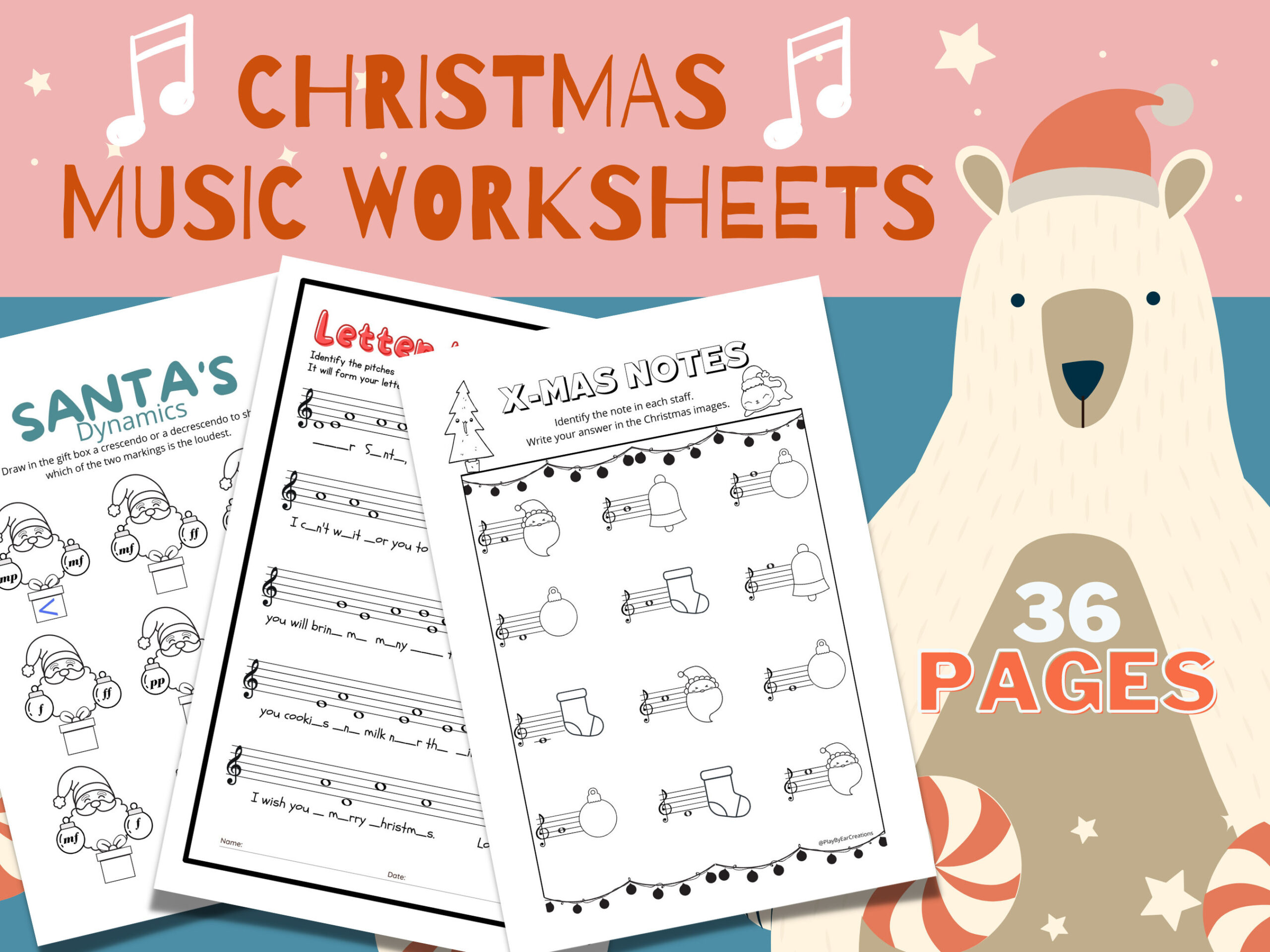 Christmas Music Worksheets Printable Instant Download Music Theory regarding Printable Christmas Music Worksheets