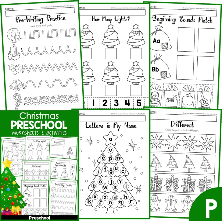 Free Pre-K Christmas Worksheets