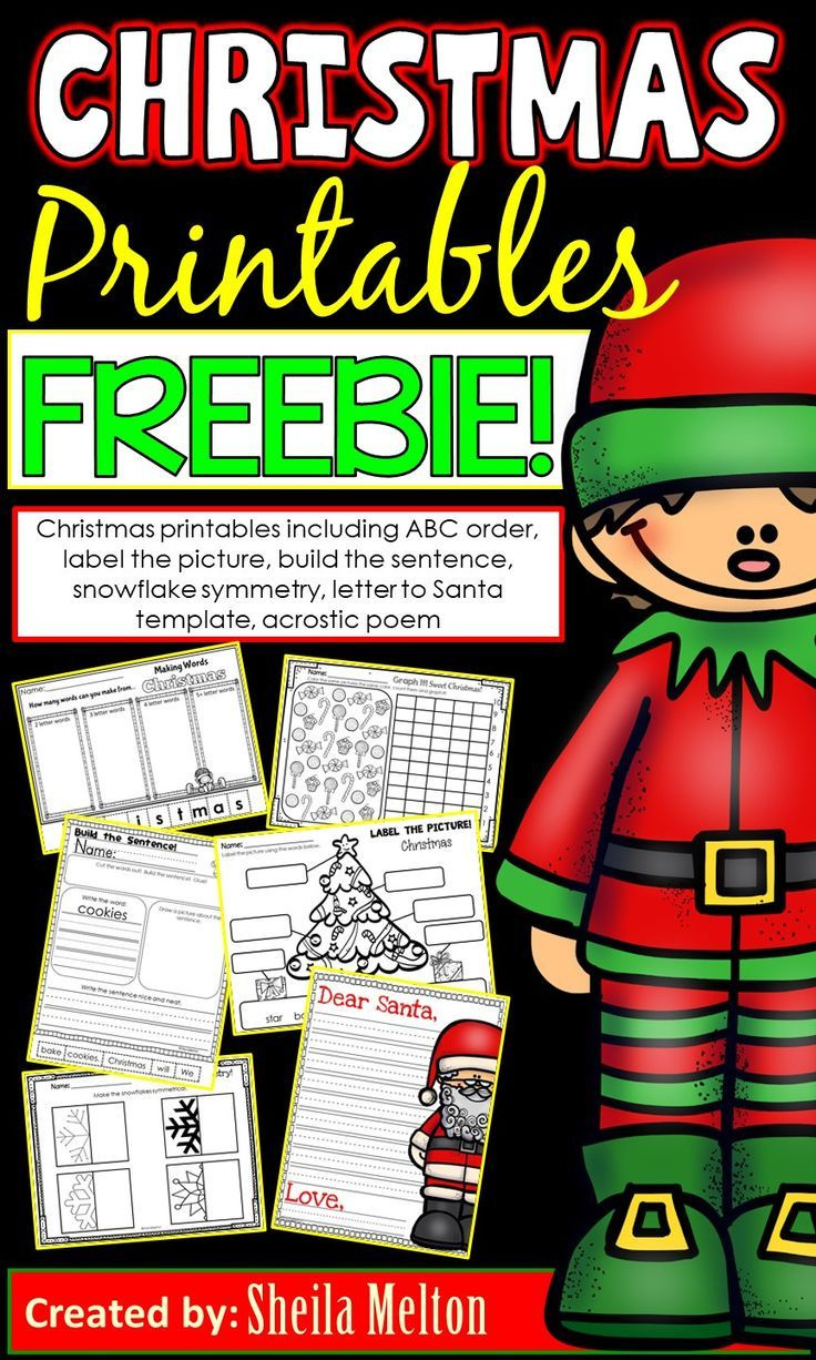 Christmas Printables Freebie! for Teachers Pay Teachers Free Christmas Worksheets