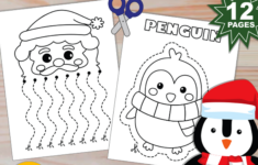 Christmas Scissor Skills | Santa'S Beard &amp; Christmas Characters in Cutting Practice Worksheets Christmas