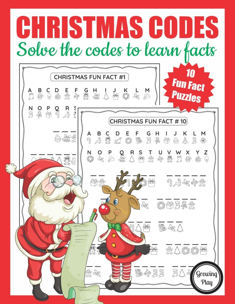 Christmas Secret Code Worksheet - Free Printable - Growing Play for Crack The Code Christmas Worksheets