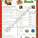 Christmas Set (12)   Time To Sing: "Jingle Bell Rock"   Esl Pertaining To Sing A Song Of Christmas Worksheet Answers