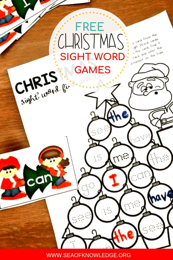 Christmas Sight Word Activities And Printable Games with Free Printable Christmas Sight Word Worksheets