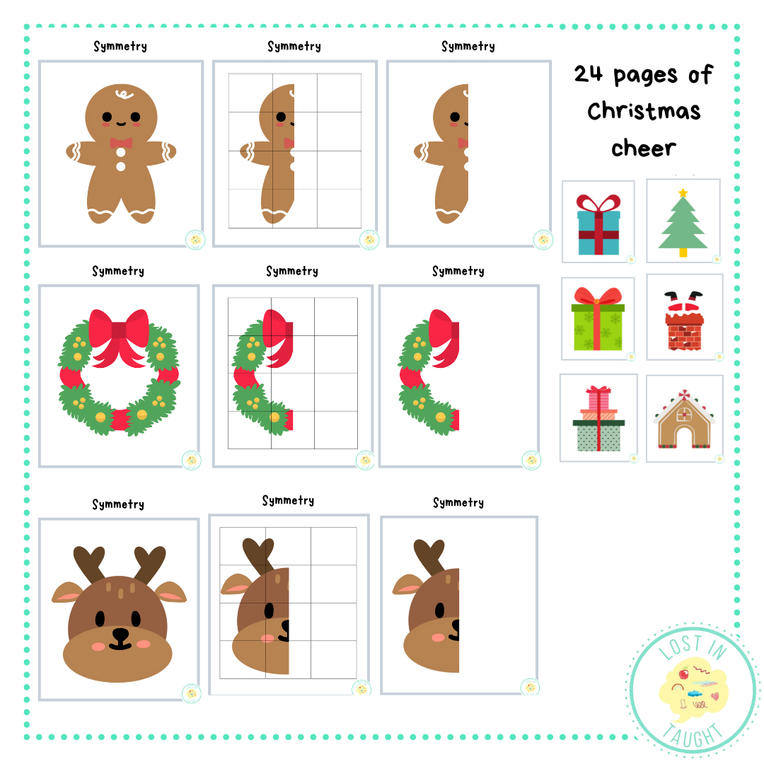 Christmas Symmetry • Teacha! with regard to Symmetry Christmas Worksheets