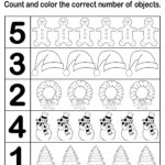 Christmas Themed Count And Color Worksheets (3 Printable Versions With Regard To Counting Christmas Worksheets